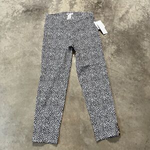 89th Madison Pants Womens Medium White‎ Black Animal Print Ankle Comfort Waist